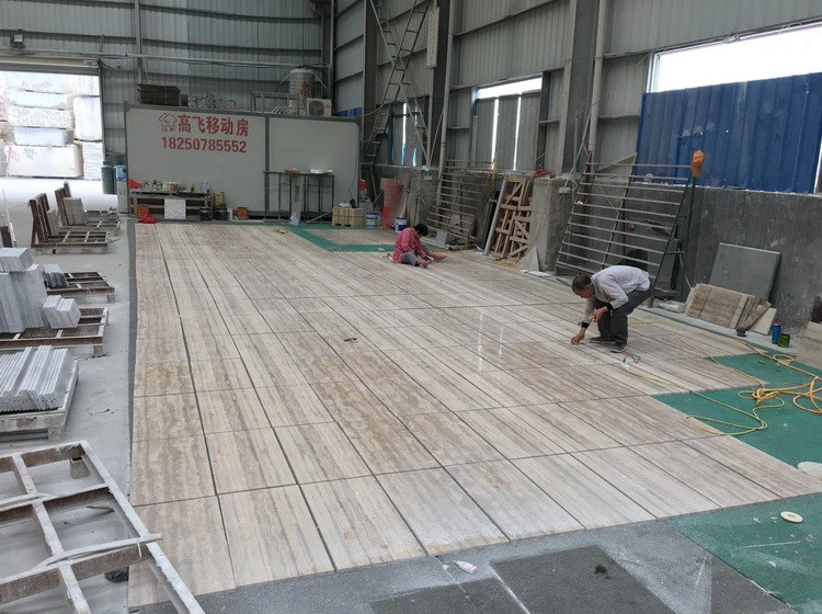 Silver travertine floor tiles